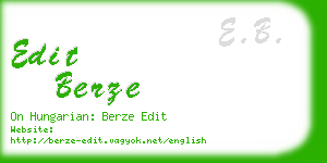 edit berze business card